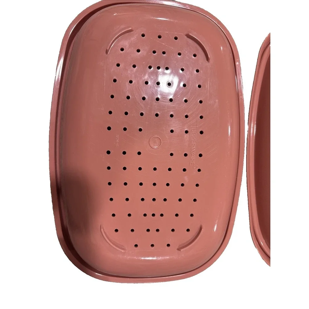 TUPPERWARE Microwave Food Steamer 6 Cups Dusty Rose Pink 3 Piece 1273-6 Vintage